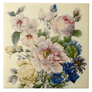  botanische Bouquet van gemengde bloemen Tegeltje