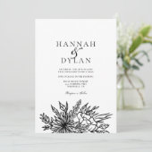 Botanische Bouquet Wedding QR Code Kaart (Staand voorkant)