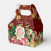 Botanische Bourgogne Elegant Wedding for Box Bedankdoosjes (Achterkant)