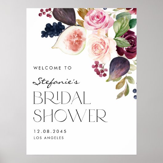 Botanische Bourgogne en Fig Vrijgezellenfeest Welk Poster (Voorkant)