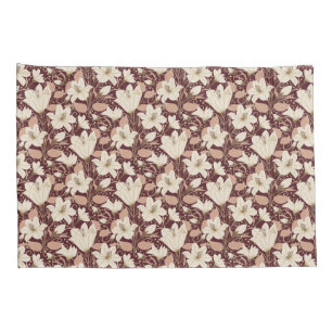 Botanische Bourgogne Rode Beige Lelie Bloemenpatro Kussensloop