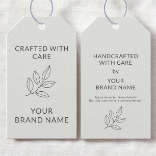 Botanische branding minimalistische hang voor klei cadeaulabel