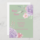Botanische bruids douche uitnodiging (Voorkant / Achterkant)