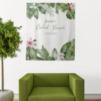 Botanische Bruidsdouche Tropische Bladeren Aquarel