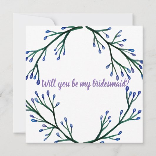 Botanische bruidsmeisje bruiloft Kaart (Voorkant)