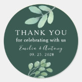 Botanische bruiloft Dank u Stickers (Voorkant)