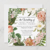  botanische bruiloft met marinesleding kaart (Voorkant)