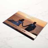 Botanische bruiloft Real Roos Golde Cut Paper Effe Folie Uitnodiging (Gedraaid)