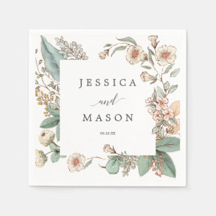 Botanische bruiloft servet cocktail servet