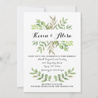 Botanische bruiloft uitnodiging Sjabloon