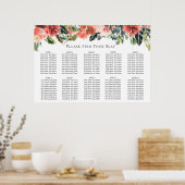 Botanische bruiloft van marinekoraal poster (Keuken)