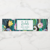 Botanische Cactus+Florals I Drink Label Waterfles Etiket (Enkel label)