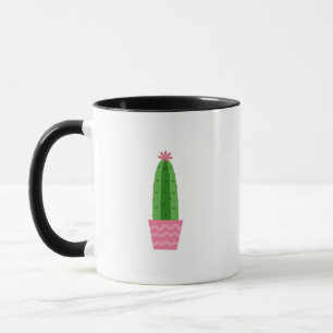 Botanische Cactus in Roze Pot Mok