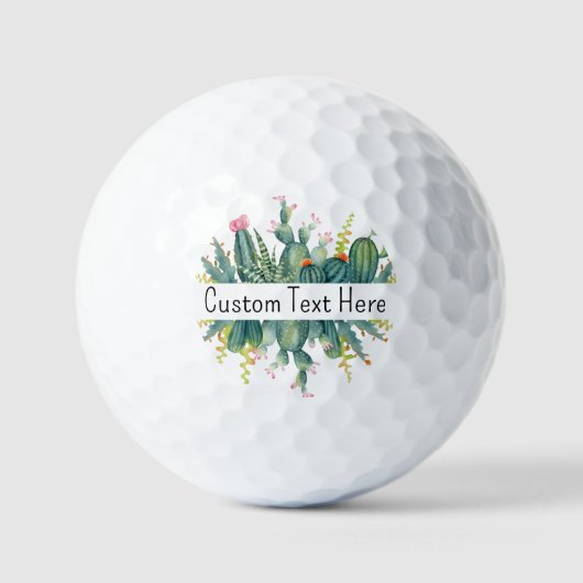 Botanische Cactus Waterverf Design Golfballen (Voorkant)