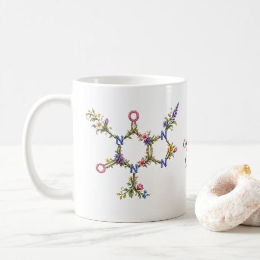 Botanische Caffeïne Molecuul Mok (Met donut)
