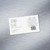 Botanische Camera Logo Fotograaf Magnetisch Visitekaartje (Voorbeeld)