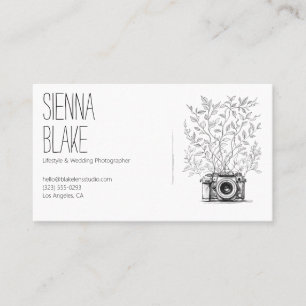 Botanische Camera Logo Fotograaf QR-code Visitekaartje