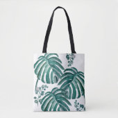 Botanische Canvas tas met handpalmblad (Voorkant)