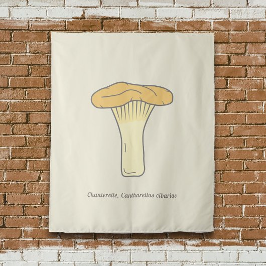 Botanische Chanterelle paddenstoel Wandkleed