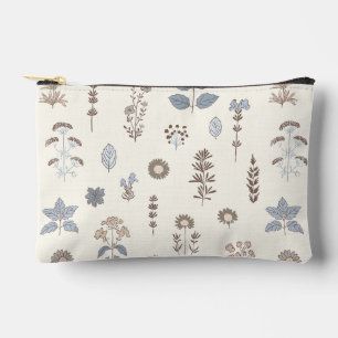 Botanische Charm Blauw Bruin Print Cut Naaien Klei Etui