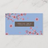 Botanische Cherry Blossom Falling Petals Pink Art Visitekaartje (Voorkant)