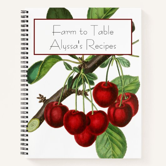 Botanische Cherry Stems Recipe Organizer Notitieboek (Voorkant)
