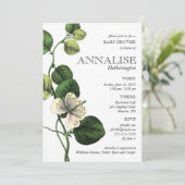 Botanische Chic Baby Shower Invitaties Kaart (Staand voorkant)