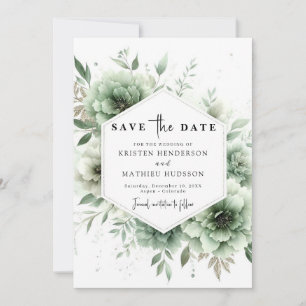 Botanische Chic Unieke Sage Green Wedding Save The Date