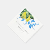 Botanische Citroen Bruiloft Tafel Decor Servet (Hoek)