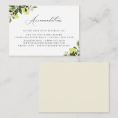 Botanische citroenen Bruiloft Accommodaties Behuiz Informatiekaartje (Voorkant / Achterkant)