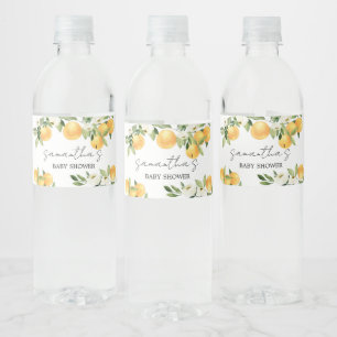 Botanische Citrus Sinaasappel Kleine Cutie Baby sh Waterfles Etiket