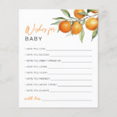 Botanische Citrus Sinaasappel wensen voor Baby Kaa (Voorkant)