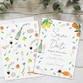 Botanische Citrus Zomer Boho Bruiloft Save The Date