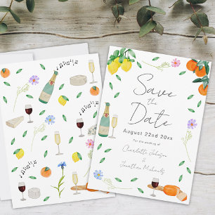 Botanische Citrus Zomer Boho Bruiloft Save The Date