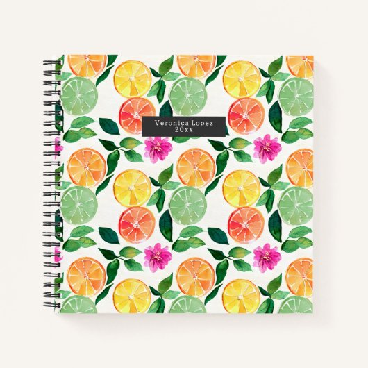Botanische citrusWaterverf Notitieboek (Voorkant)