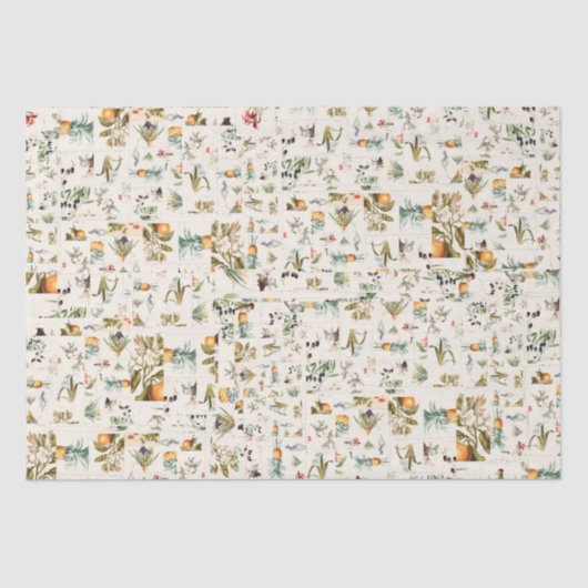  botanische collage tissuepapier (Voorkant)