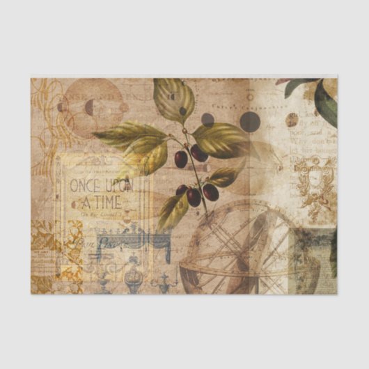  botanische collage tissuepapier (Voorkant)