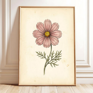 Botanische Cosmos Muur Kunstprint Poster