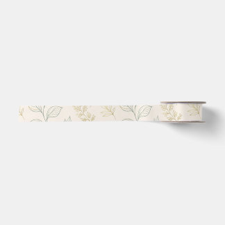 Botanische Crème & Blad Natuur Lint