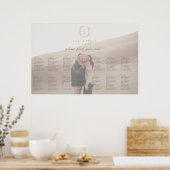 Botanische Crest Foto Bruiloft Zittinggrafiek Poster (Keuken)