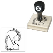 Botanische Crest Monogram | Aangepaste bruiloft Rubberstempel (Gestempeld)