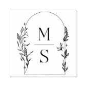 Botanische Crest Monogram | Aangepaste bruiloft Rubberstempel (Afrduk)