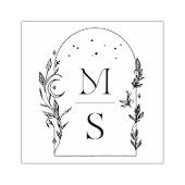 Botanische Crest Monogram | Aangepaste bruiloft Rubberstempel (Afrduk)