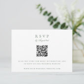 Botanische Crest Monogram QR Code Weddenschap RSVP Kaartje (Staand voorkant)