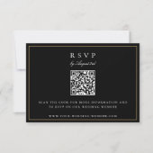 Botanische Crest Monogram QR Code Weddenschap RSVP Kaartje (Voorkant)