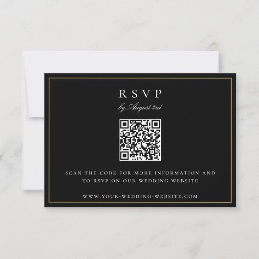 Botanische Crest Monogram QR Code Weddenschap RSVP Kaartje (Voorkant)
