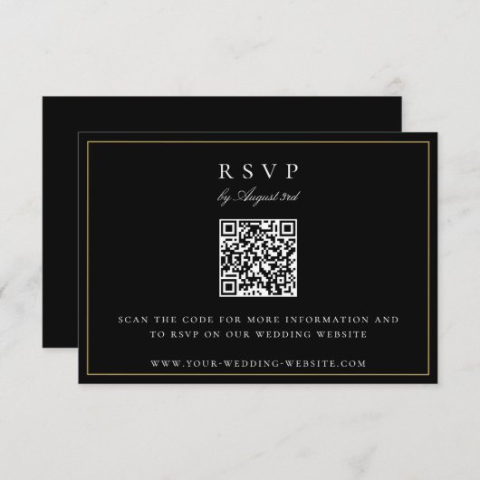 Botanische Crest Monogram QR Code Weddenschap RSVP Kaartje (Voorkant / Achterkant)
