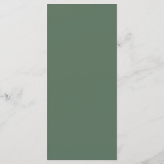 Botanische Crest Monogram Sage Weddenschap Menu (Achterkant)