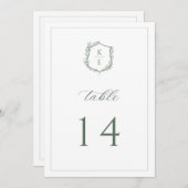 Botanische Crest Monogram Weddenafel Programma (Voorkant / Achterkant)