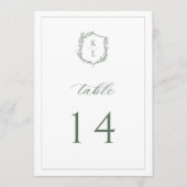 Botanische Crest Monogram Weddenafel Programma (Voorkant)